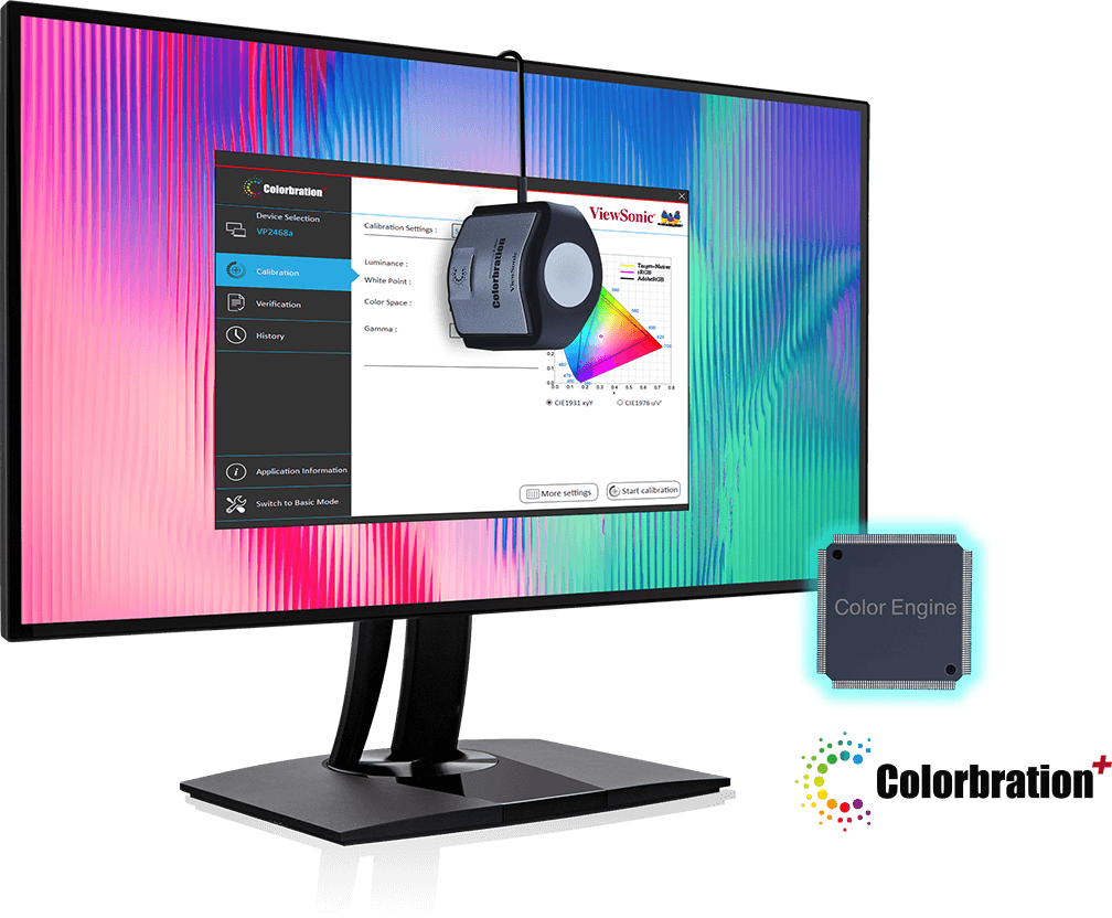 ViewSonic VP2468a Monitor IPS 1080p de 24 pulgadas con ergonomía avanzada,  ColorPro 100% sRGB Rec 709, 14 bits 3D LUT, cuidado de los ojos, 65 W USB