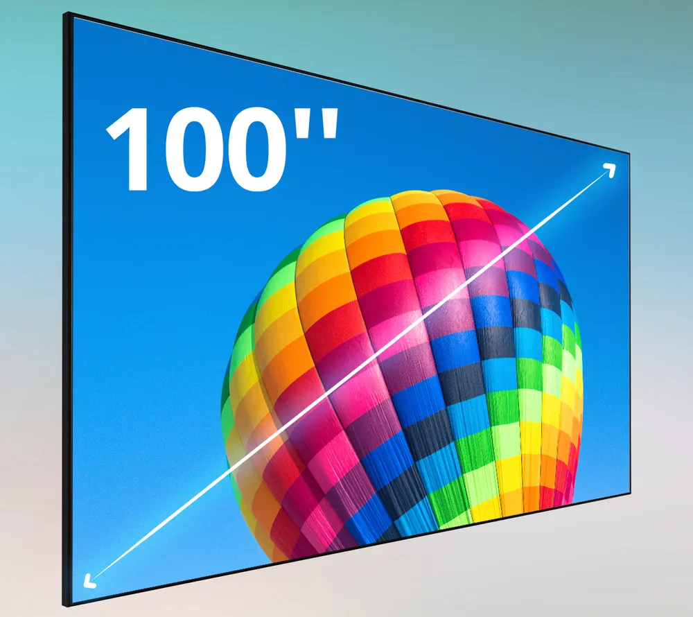 100” Screen with 16:9 Aspect Ratio, 1080p Images