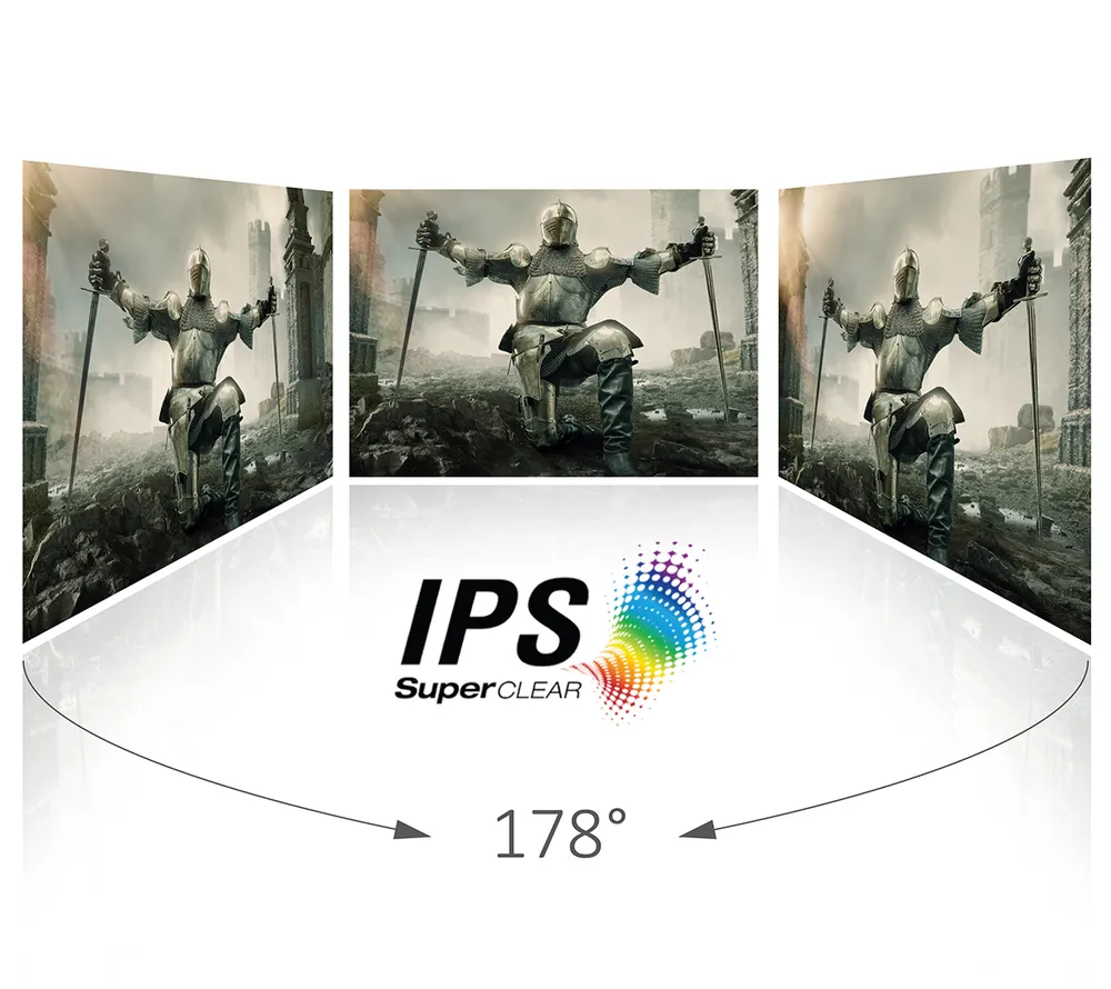 IPS superclear display is shown with a 178 degree viewing angle