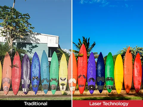 a comparison image between traditional and laser technology