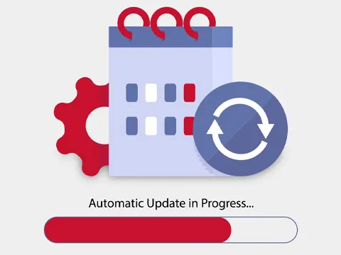a progress showing an automatic update