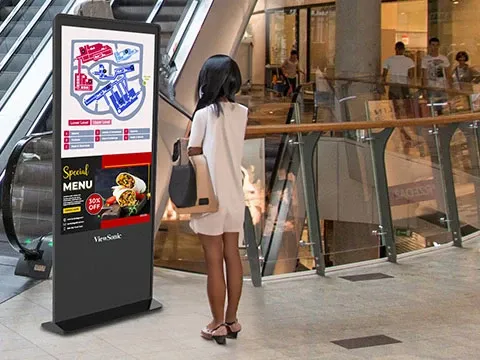 a kiosk in a shopping mall