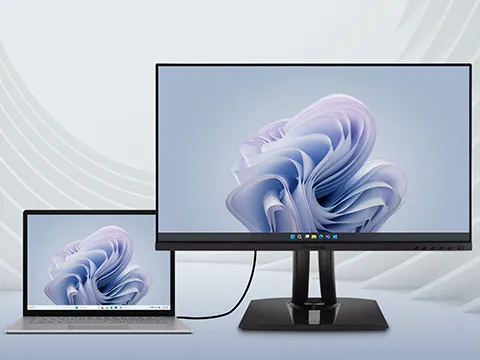 a laptop connected to a monitor