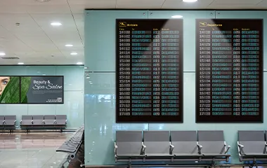 departure times in a terminal