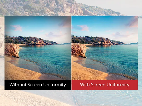 Excellent Screen Uniformity, Integrated Color uniformity