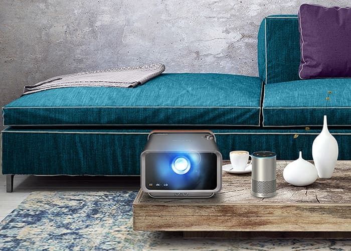 viewsonic projector on coffee table