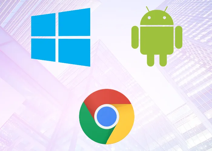 windows, android, and chrome logos