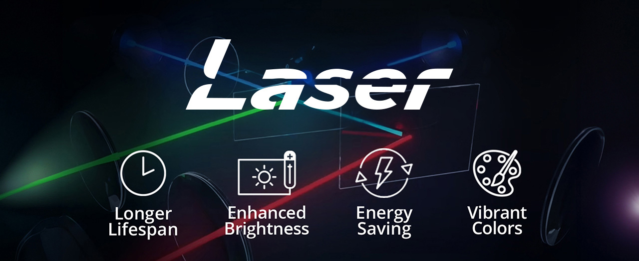 laser has longer lifespan, enhanced brightness, energy saving, and vibrant colors