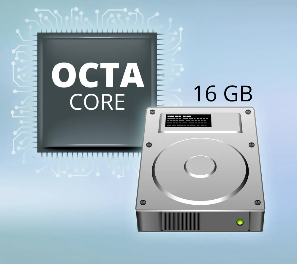 Powerful Octa-Core SoC, 64-bit SoC, 16GB Memory