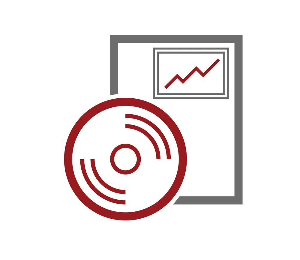 a disc and a line graph