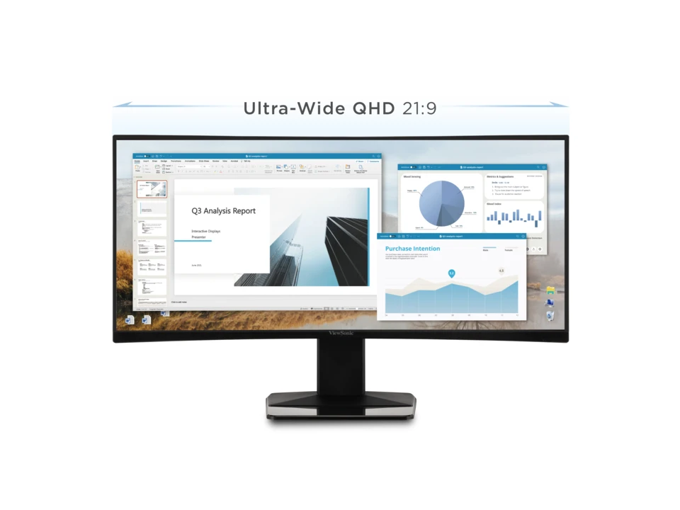 Moniteur Ultra WQHD 34  avec grand écran 21:9