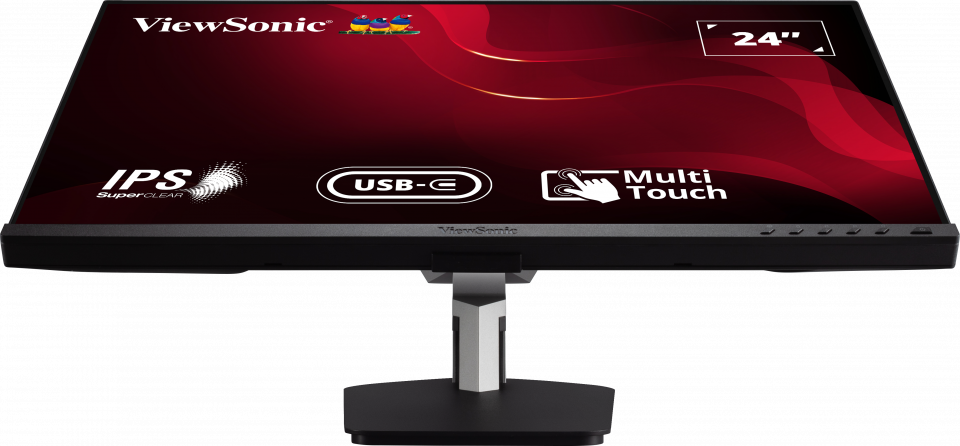 ViewSonic TD2455 Monitor de pantalla táctil multitáctil IPS de 24 pulgadas  1080p IPS de 10 puntos con ergonomía avanzada de doble bisagra USB C HDMI y