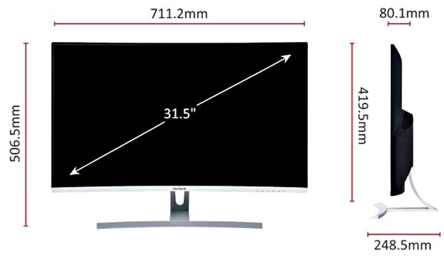 ViewSonic VX3217-2KC-MHD WQHD解像度 75Hz対応 31.5型曲面型ワイド ...