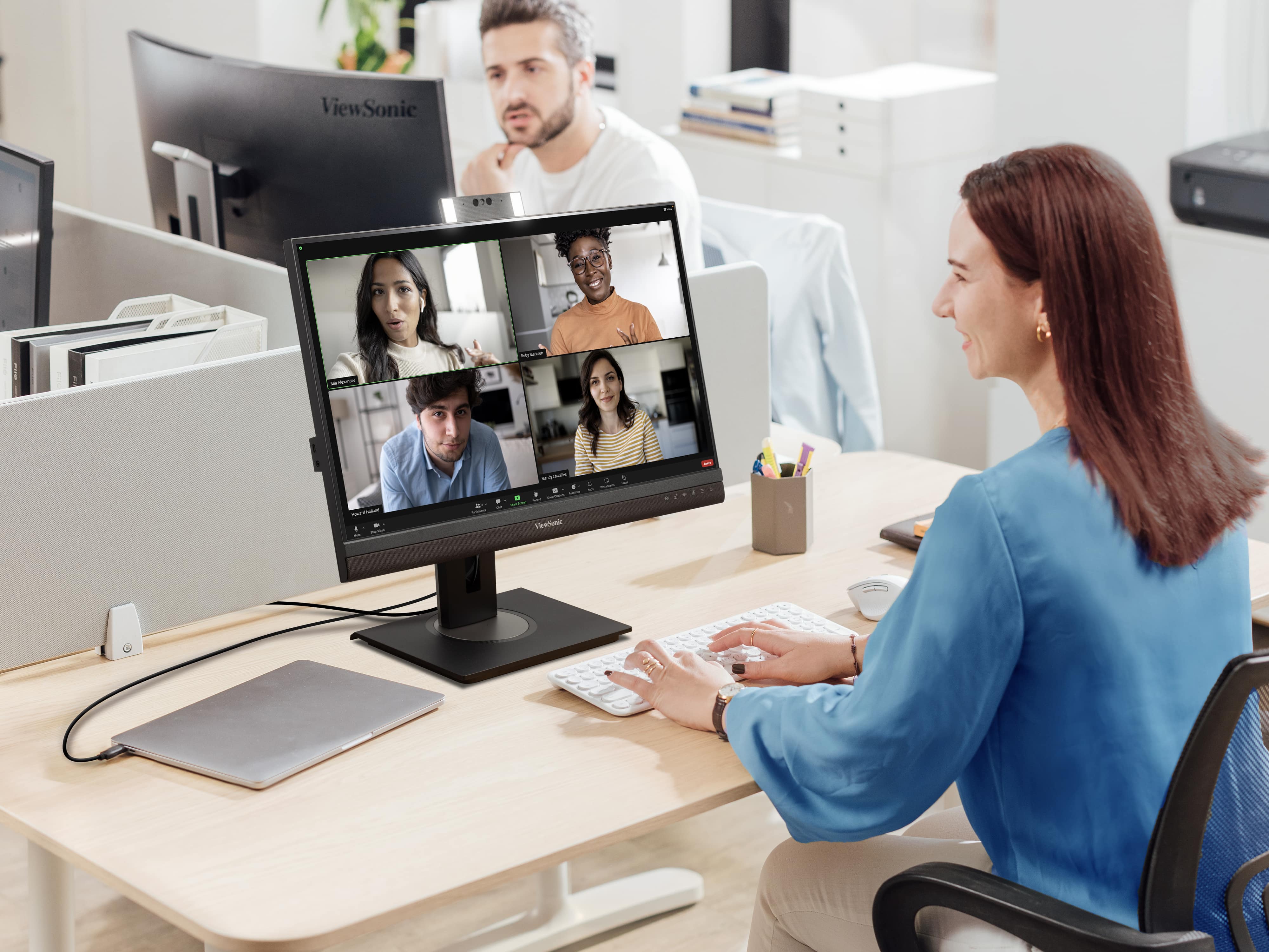 The VG57V series is perfect for video conferencing with built-in LED lighting, microphones, and speakers.