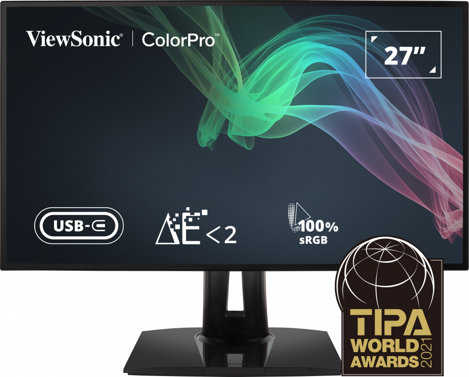 VP2768a ColorPro 2K Pantone 認證 100% SRGB 顯示器搭載擴充基座設計.